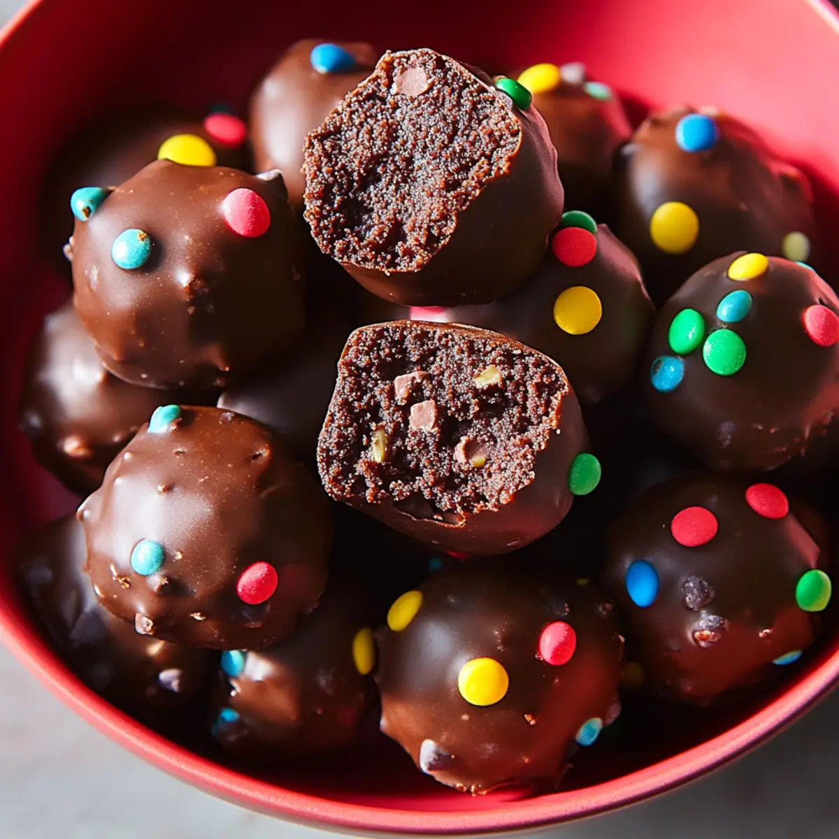 Delicious Cosmic Brownie Protein Bites with Chocolate and Almonds