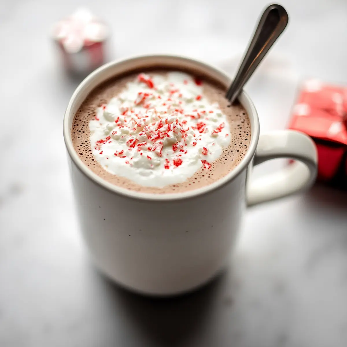 Delicious Homemade Christmas Peppermint Hot Chocolate Recipe