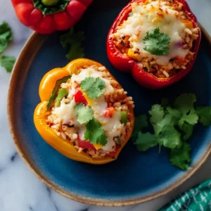 Stuffed Bell Peppers with Rice & Veggies