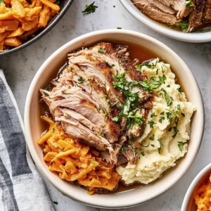 Apple Cider Pork with Mashed Sweet Potatoes