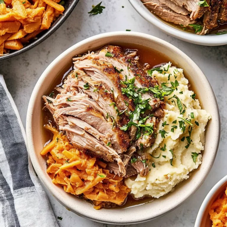 Apple Cider Pork with Mashed Sweet Potatoes