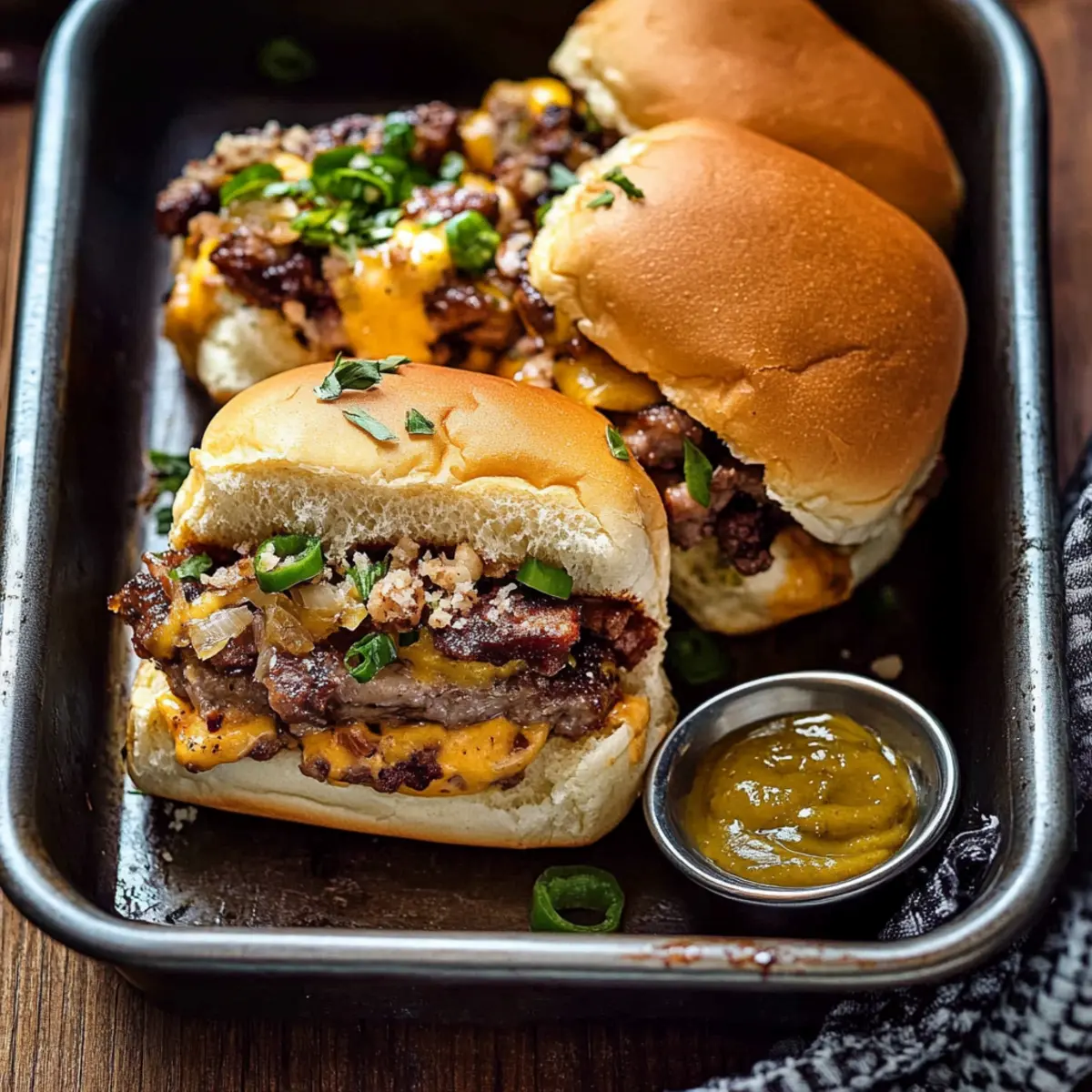Delicious Cowboy Sliders Recipe with Bacon and Cheddar Cheese