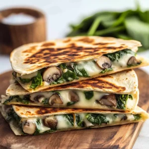 Baked Spinach Mushroom Quesadillas