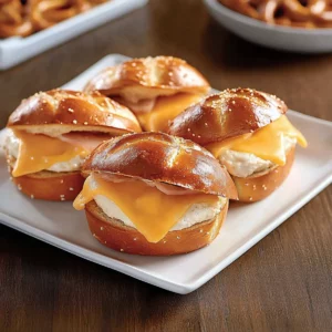 Turkey & Cheddar Pretzel Bun Melts