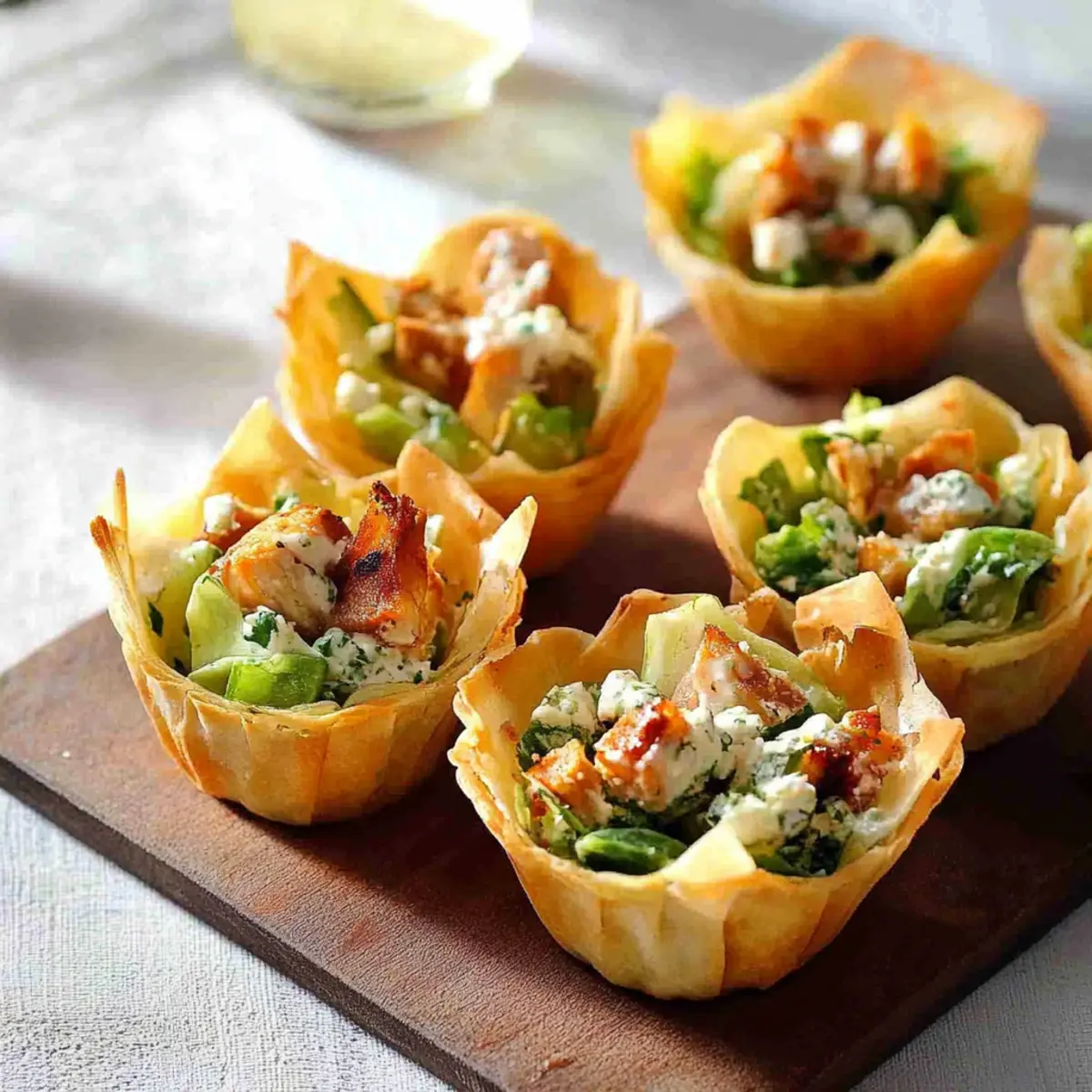 Delicious Caesar Salad Wonton Cups Appetizer Recipe to Impress