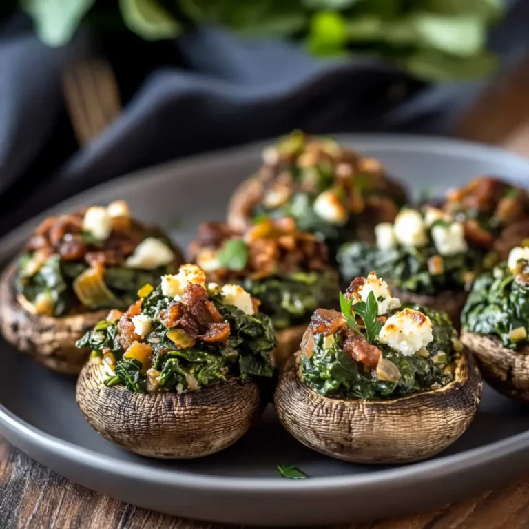 Spinach & Feta Stuffed Mushrooms