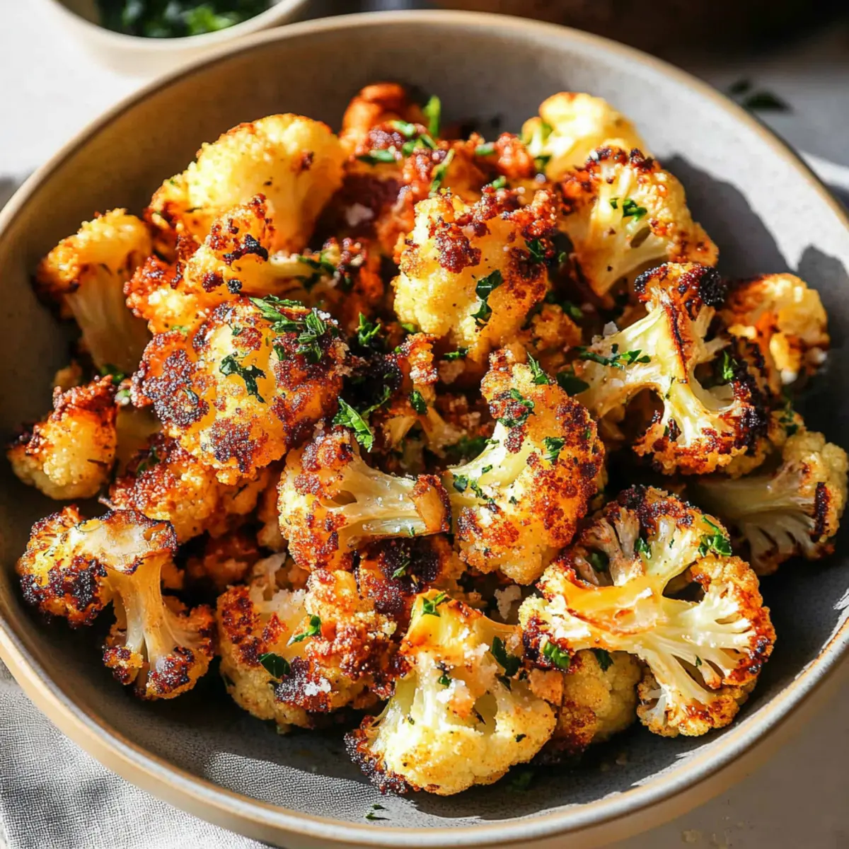 Crispy Garlic Parmesan Cauliflower
