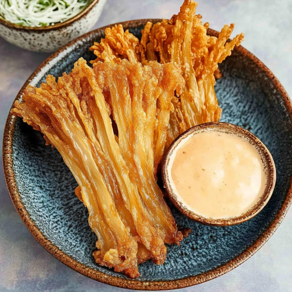 Crispy Fried Enoki Mushrooms