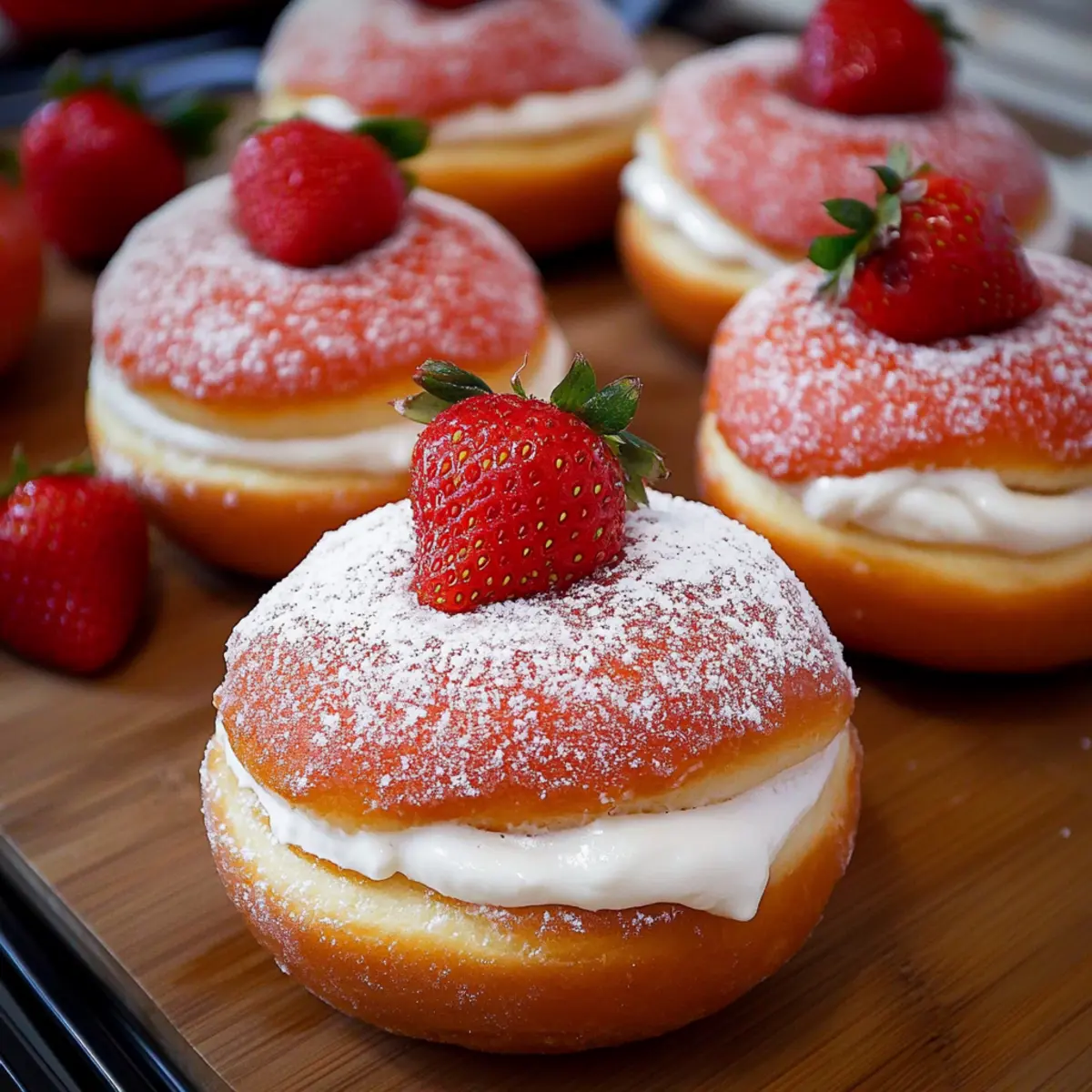 Irresistible Strawberry Cream-Filled Doughnuts Recipe at Home