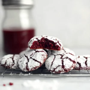 Red Velvet Crinkle Cookies