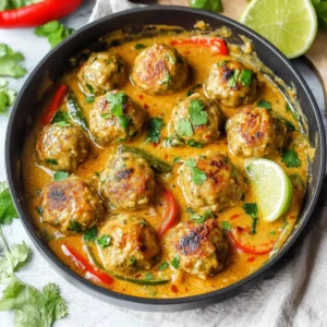 Thai Chicken Meatballs with Coconut Sauce