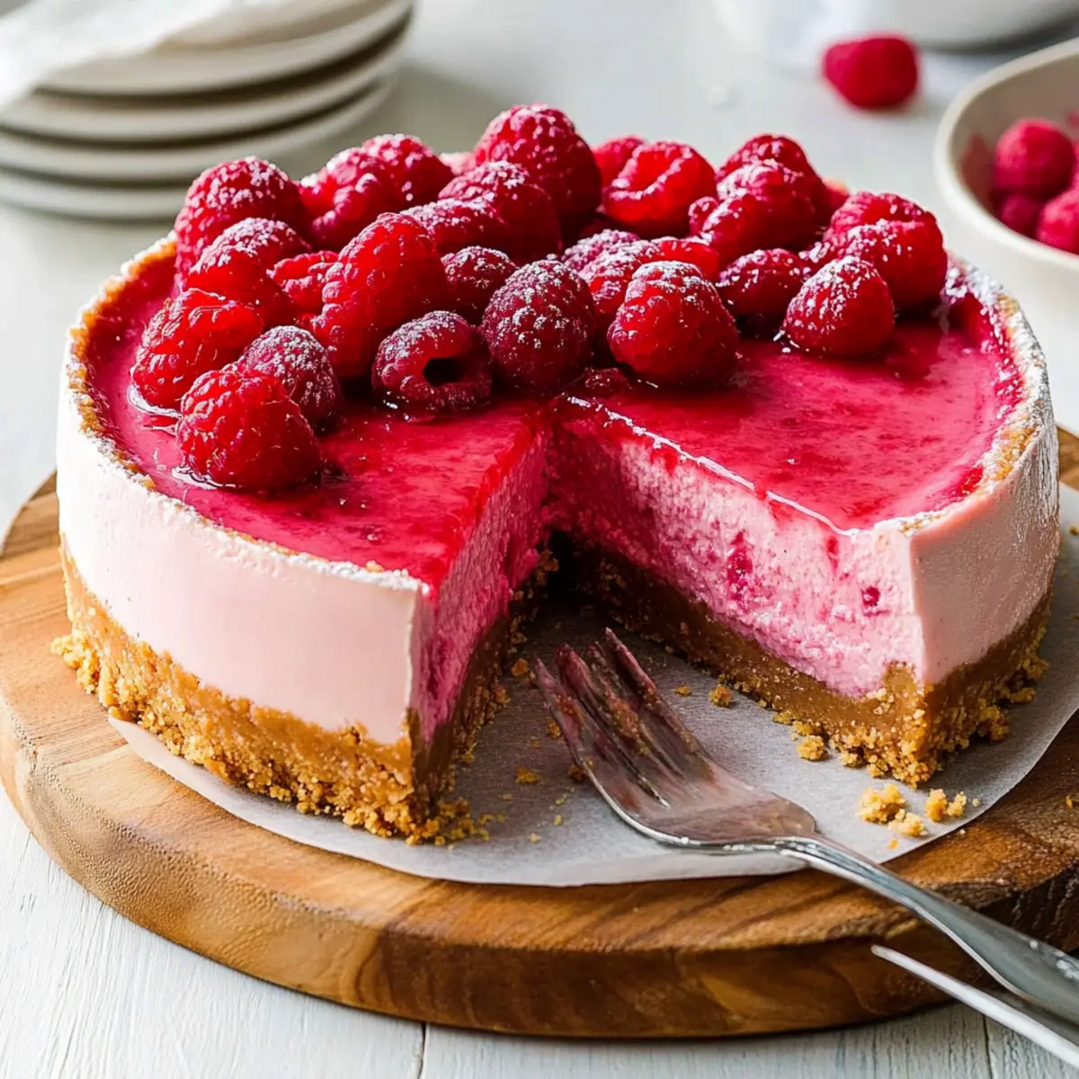 Baked Raspberry Cheesecake