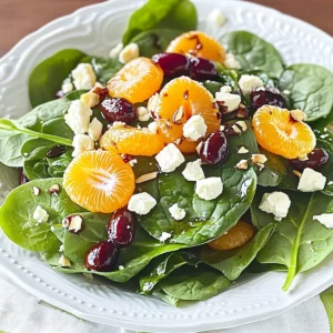 Spinach Mandarin Salad with Honey Balsamic Dressing