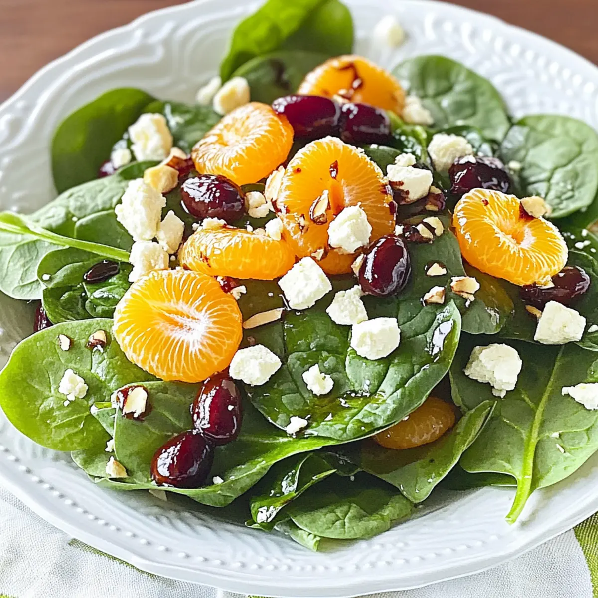 Spinach Mandarin Salad with Honey Balsamic Dressing