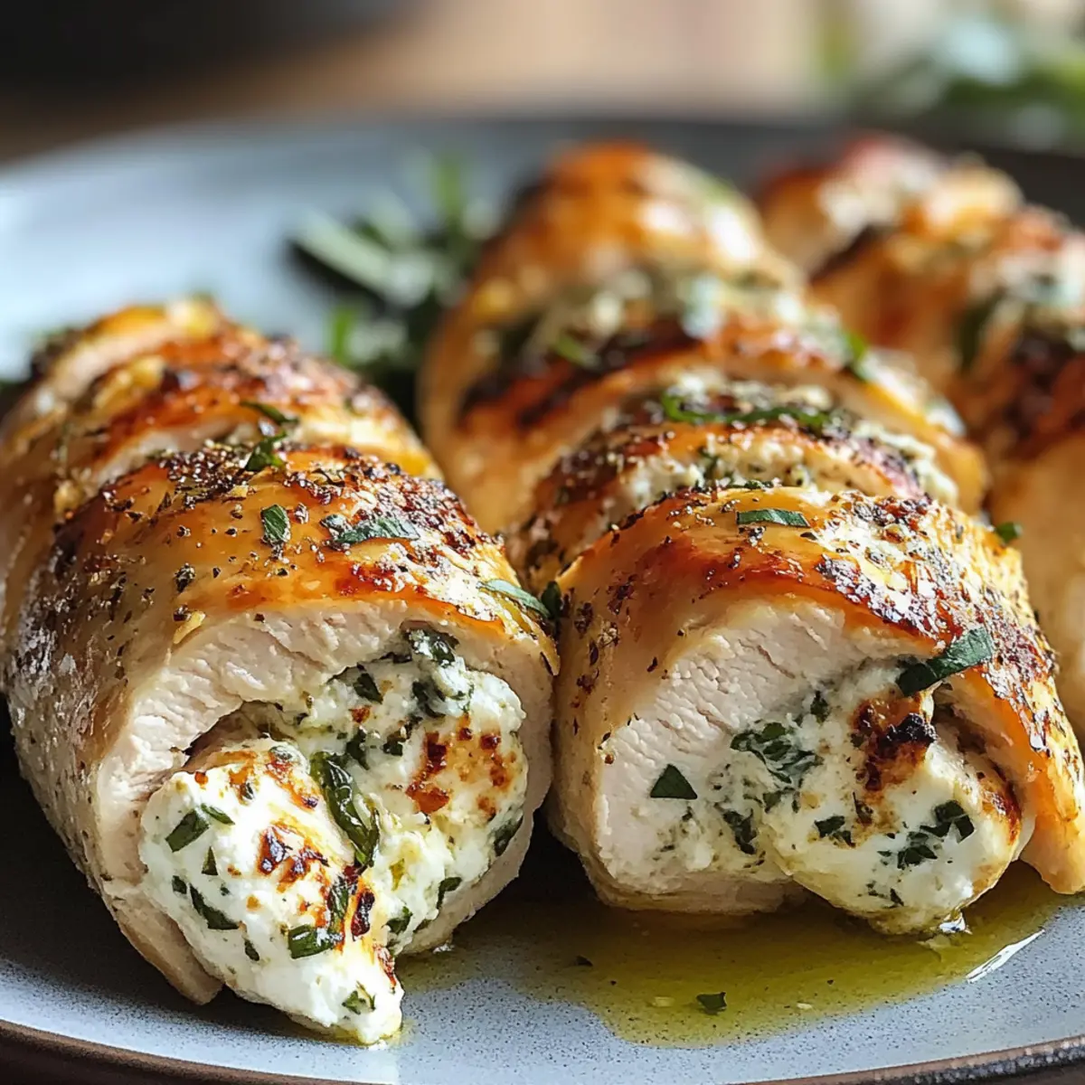 Herbed Ricotta Stuffed Chicken Rolls