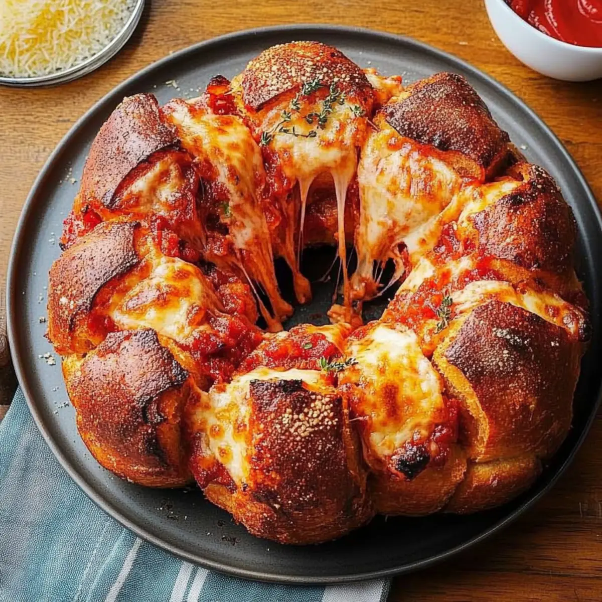 Delicious Pizza Monkey Bread with Cheese & Herbs Recipe