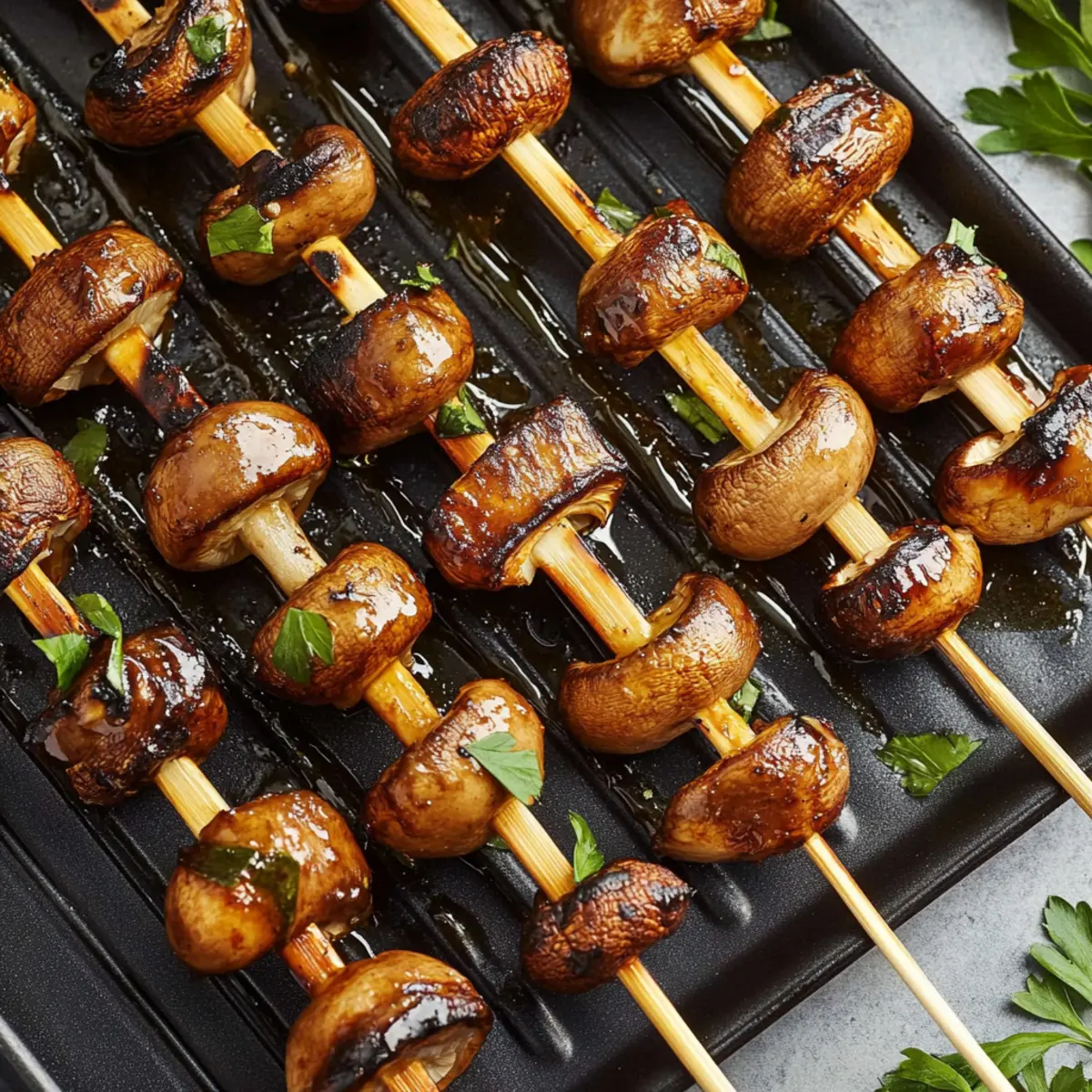 Marinated Grilled Mushroom Skewers