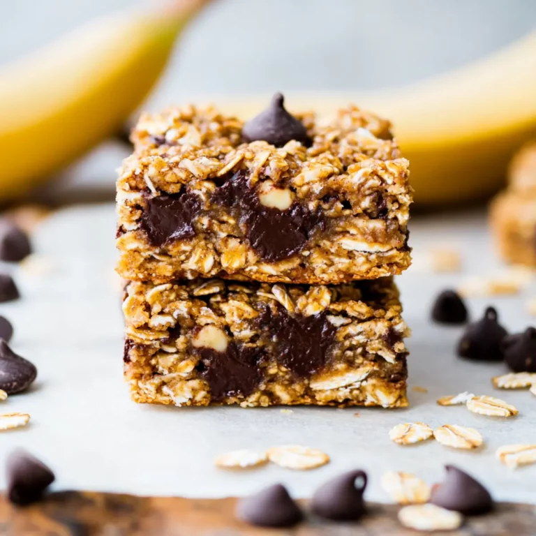 Healthy Banana Chocolate Chip Oat Bars
