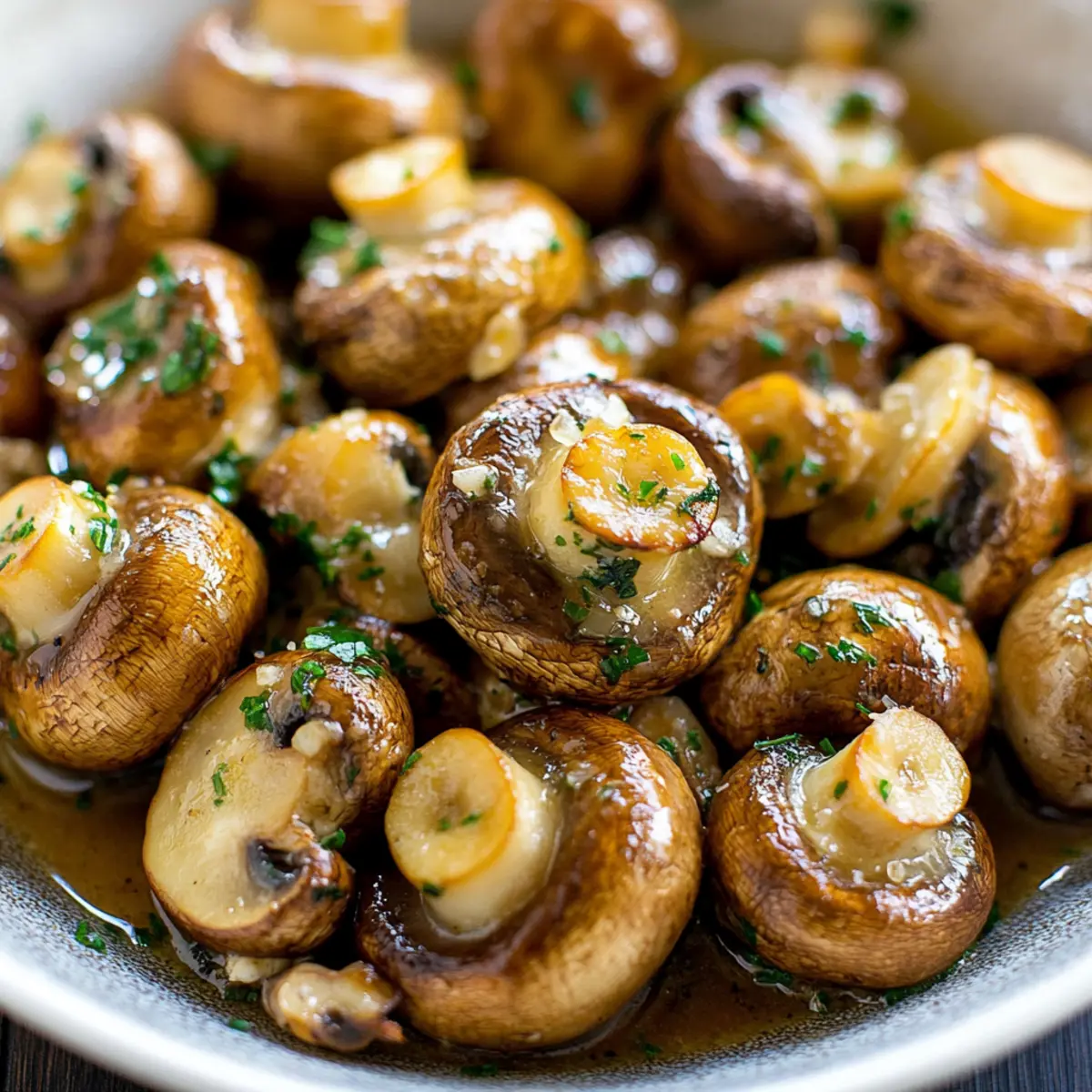Garlic Butter Holiday Mushrooms