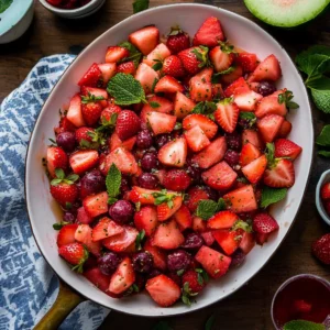 Strawberry Watermelon Honey Salad