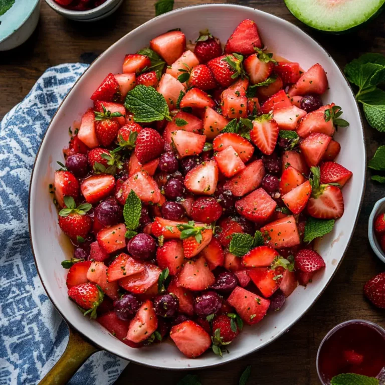 Strawberry Watermelon Honey Salad
