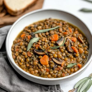 Vegan Lentil Mushroom Stew