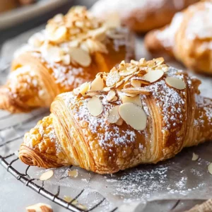 Buttery Almond Croissants with Crunchy Topping
