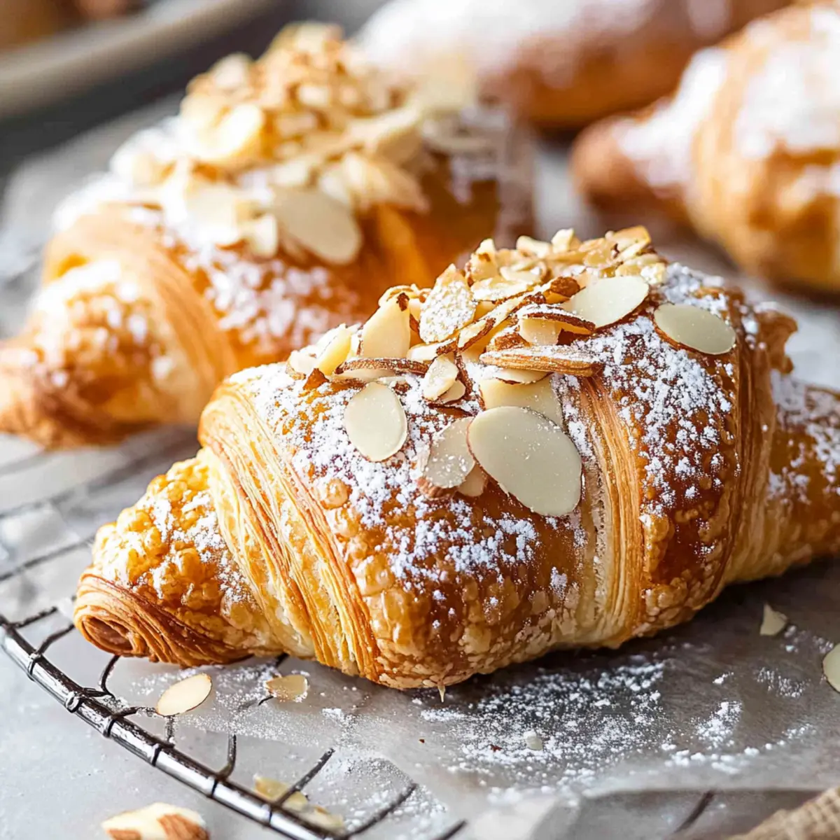 Buttery Almond Croissants with Crunchy Topping