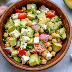 Chickpea Feta Avocado Salad