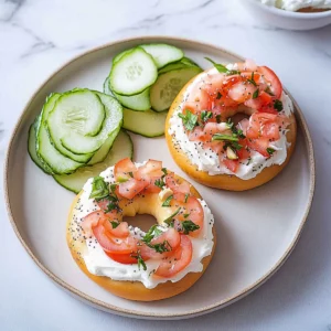 Cream Cheese Bagels with Fresh Toppings