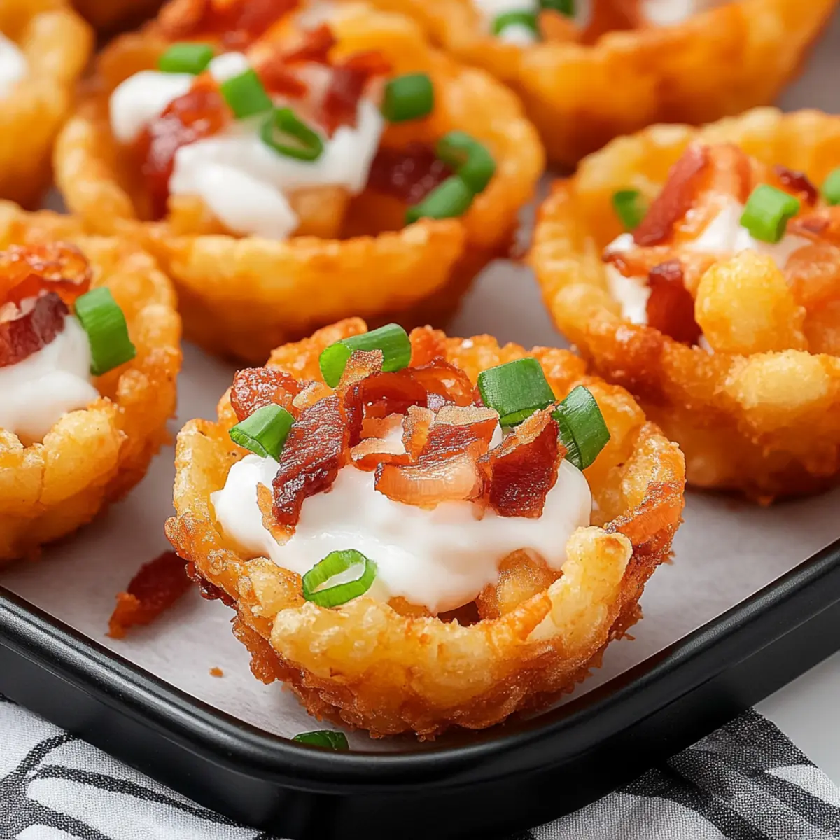 Fully Loaded Crispy Tater Tot Cups
