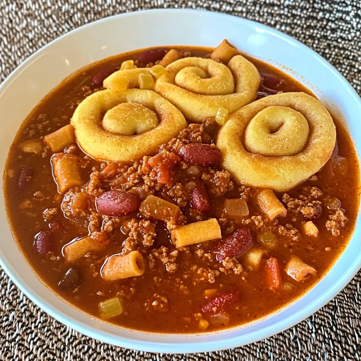 Hillbilly Chili with Cinnamon Rolls