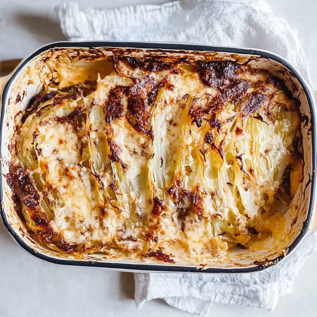 Cabbage and smoked gouda gratin