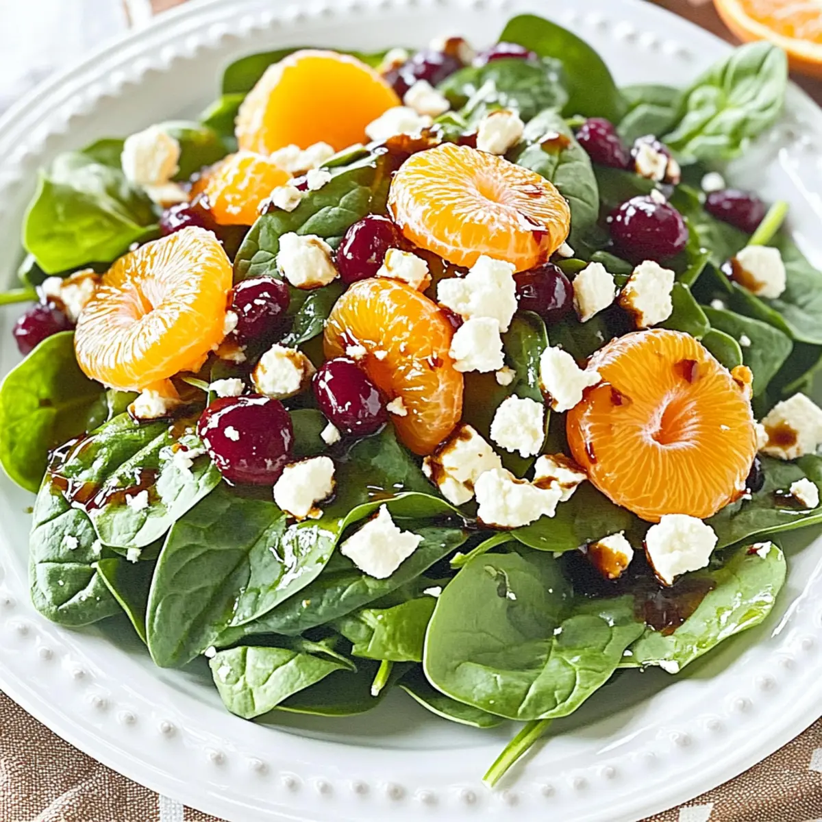 Delicious Spinach Mandarin Salad with Honey Balsamic Dressing Recipe