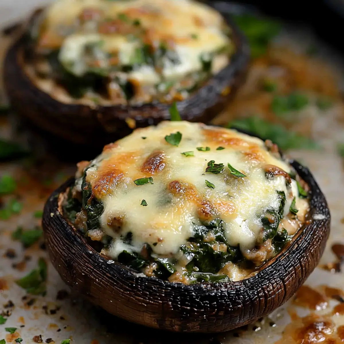Spinach & Cheese Stuffed Portobello Mushrooms Recipe Delight