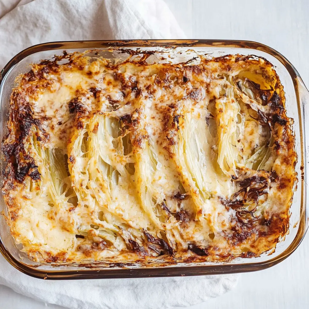 Cabbage and smoked gouda gratin