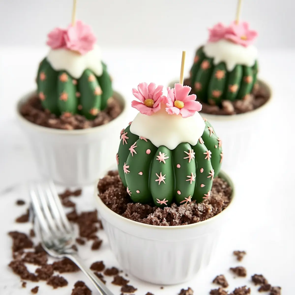 Delicious Cactus-Style Cake Pops in Mini Potted Delights