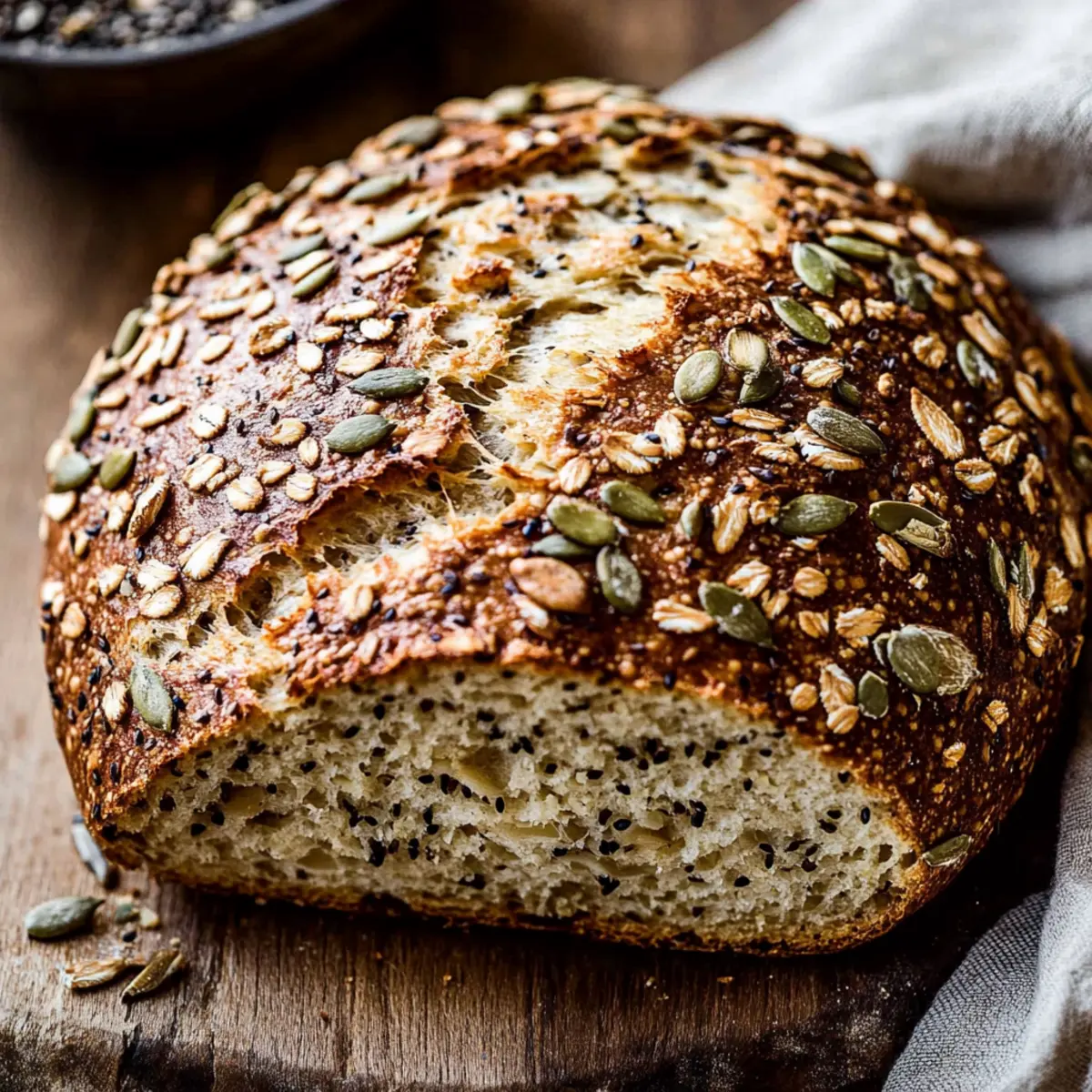 No-Knead Seed Bread