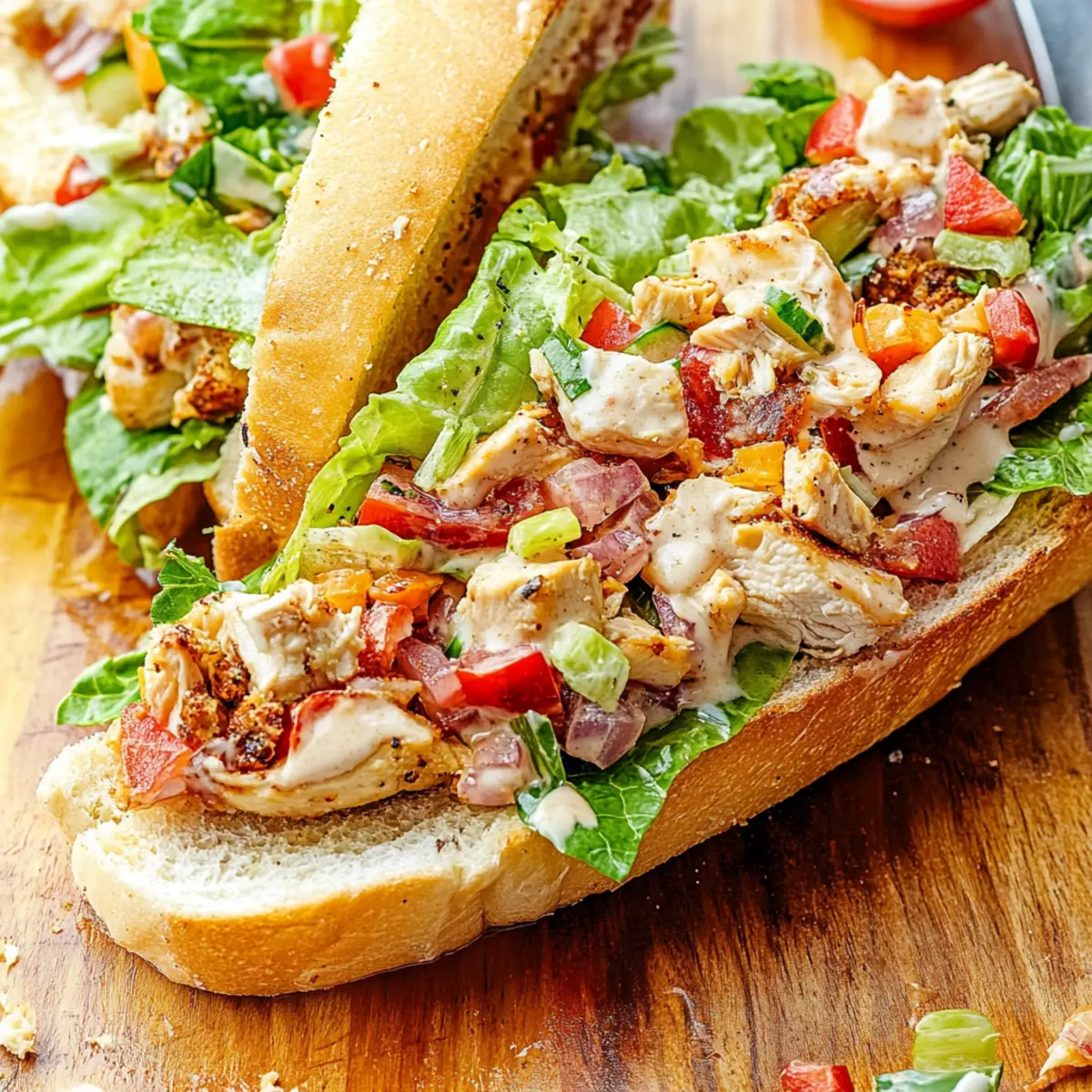 Easy Chopped Chicken Ranch Sandwich