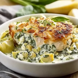 Spinach Artichoke Chicken with Cottage Cheese