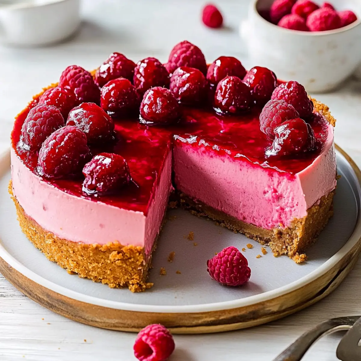 Baked Raspberry Cheesecake