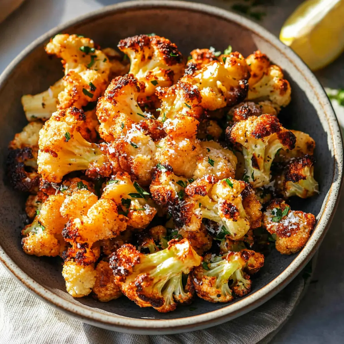 Crispy Garlic Parmesan Cauliflower