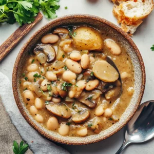 Vegan White Bean & Mushroom Stew