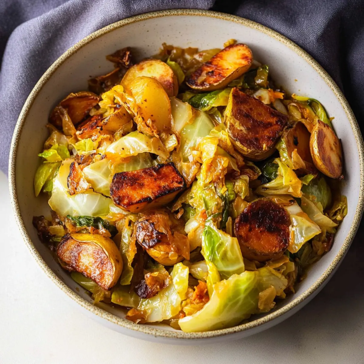 Braised cabbage with potatoes