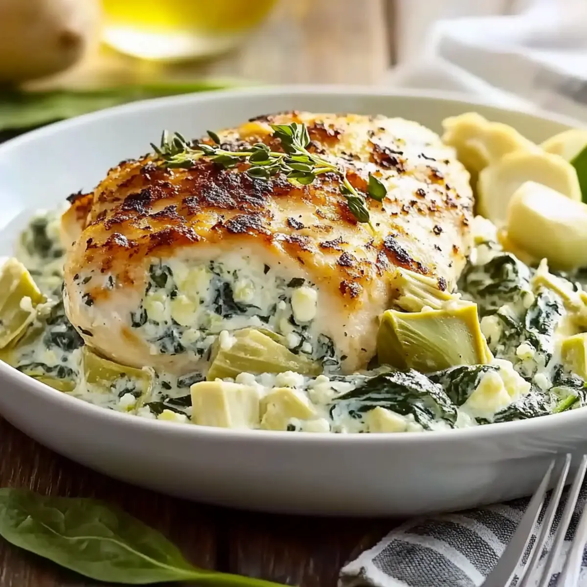 Delicious Spinach Artichoke Chicken with Cottage Cheese Recipe