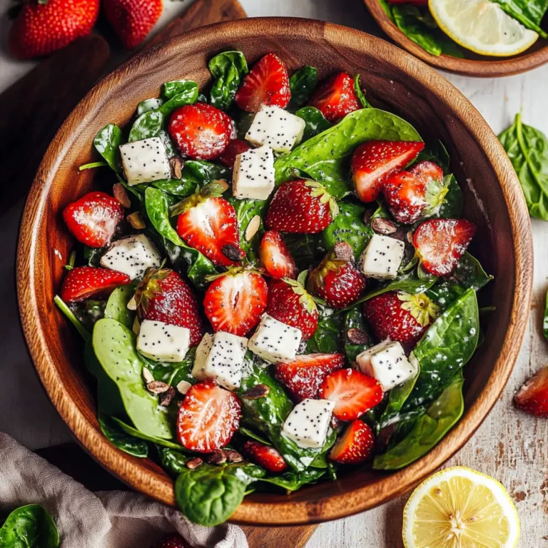 Strawberry Spinach Salad with Lemon Poppy Seed Dressing