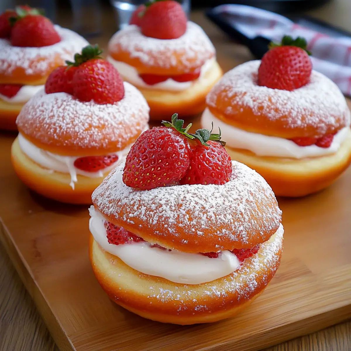 Irresistible Strawberry Cream-Filled Doughnuts Recipe at Home
