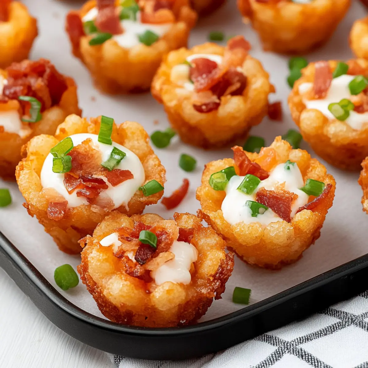 Fully Loaded Crispy Tater Tot Cups Perfect for Game Day Snacks