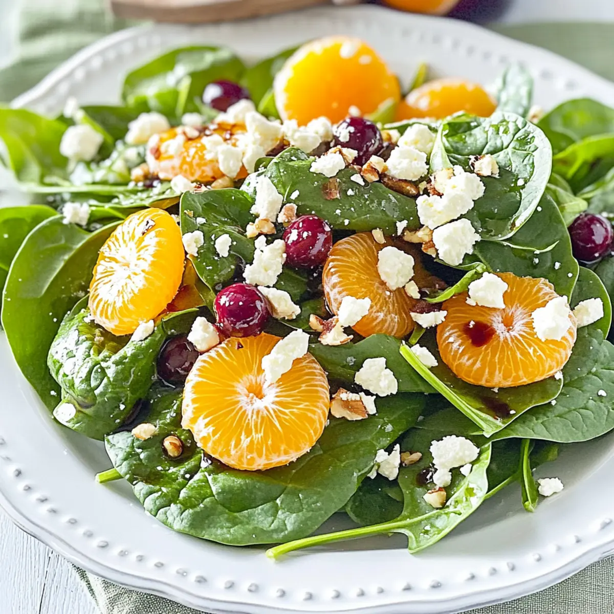 Delicious Spinach Mandarin Salad with Honey Balsamic Dressing Recipe