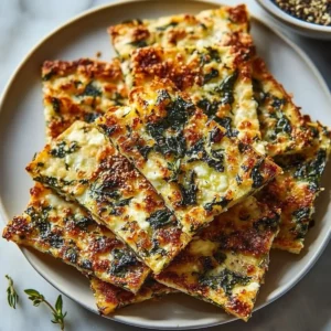 Baked Spinach Feta Crisps